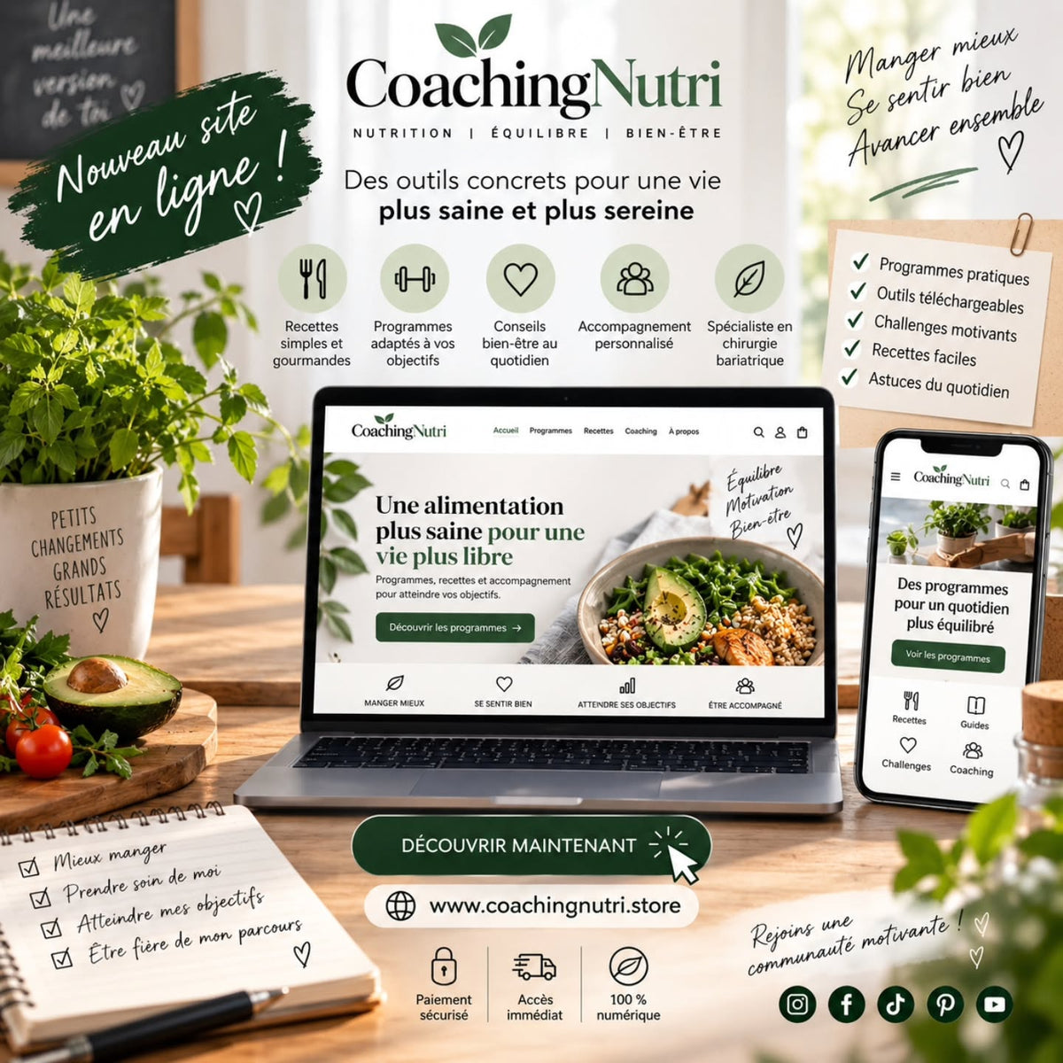 CoachingNutri fait peau neuve : le nouveau site est en ligne ! - Coaching Nutri