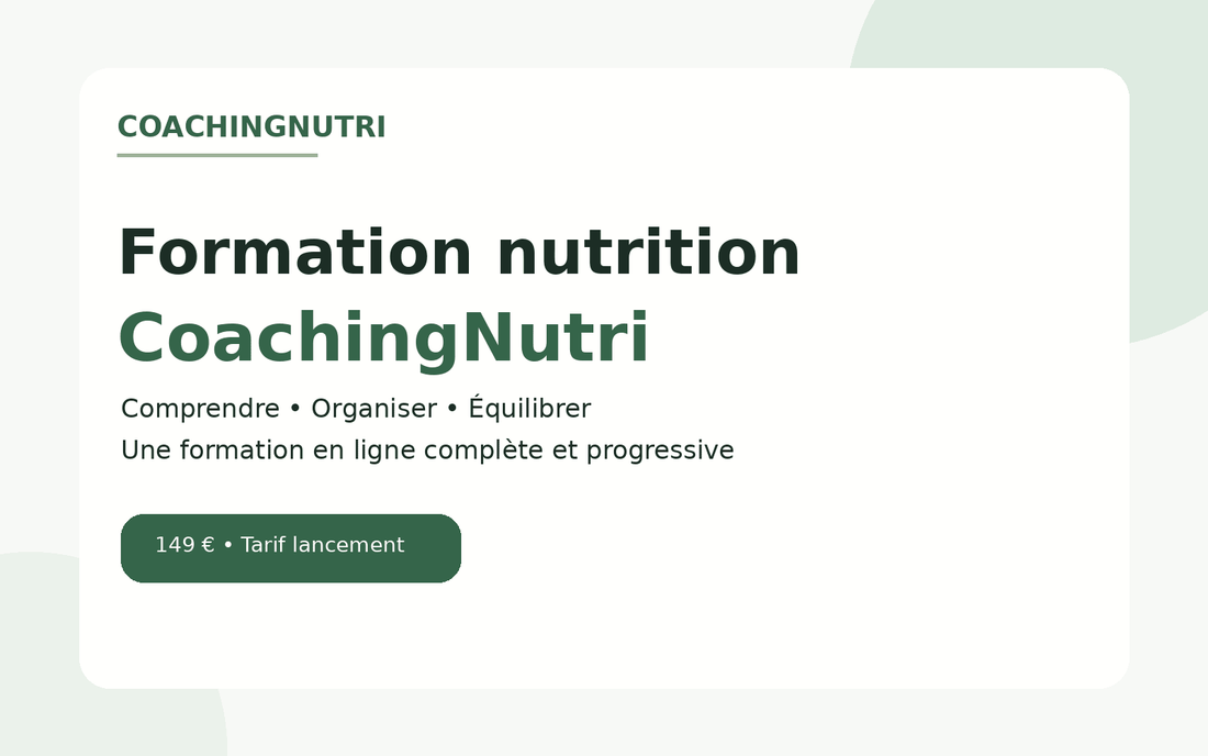 CoachingNutri lance sa formation nutrition : apprendre, comprendre et passer à l’action - Coaching Nutri