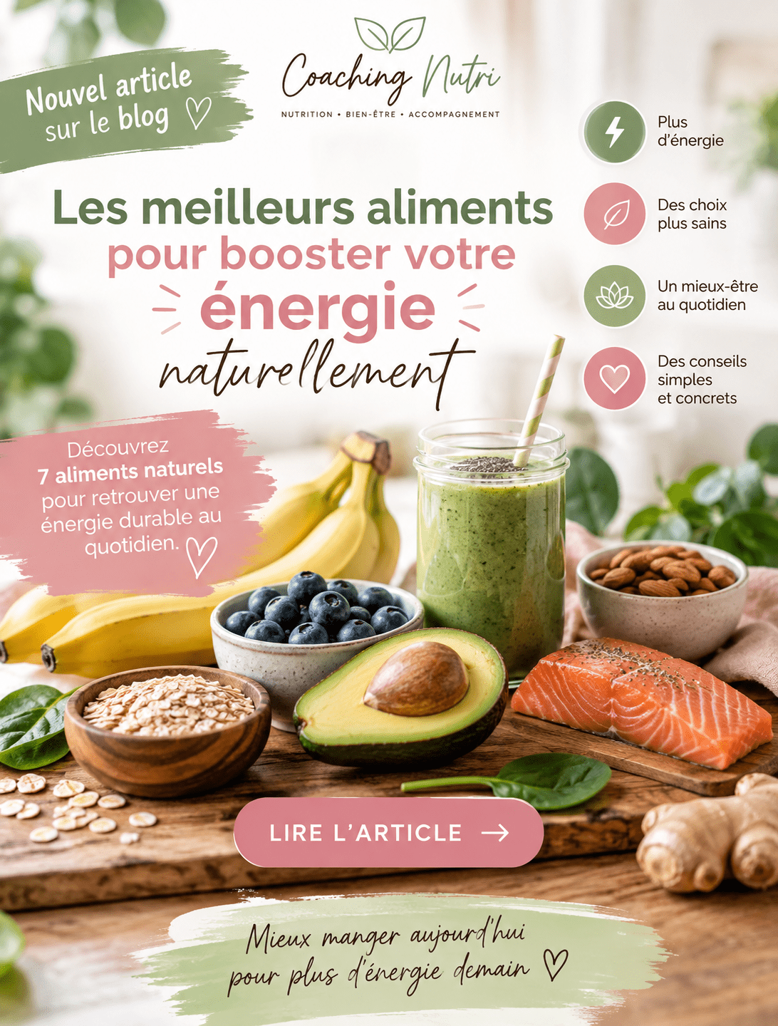 Les meilleurs aliments pour booster votre énergie au quotidien - Coaching Nutri