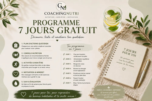 Kit découverte 7 Jours – Reprendre de Bonnes Habitudes | Gratuit - Coaching Nutri